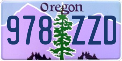OR license plate 978ZZD