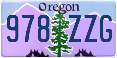 OR license plate 978ZZG