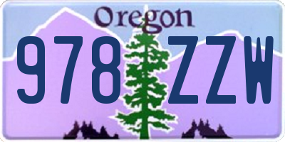OR license plate 978ZZW