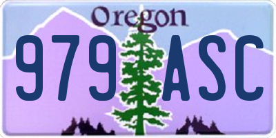 OR license plate 979ASC