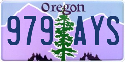 OR license plate 979AYS