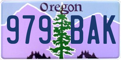 OR license plate 979BAK