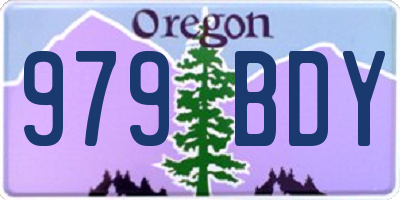 OR license plate 979BDY