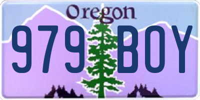 OR license plate 979BOY