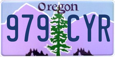 OR license plate 979CYR