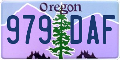 OR license plate 979DAF