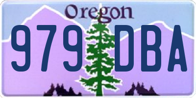 OR license plate 979DBA