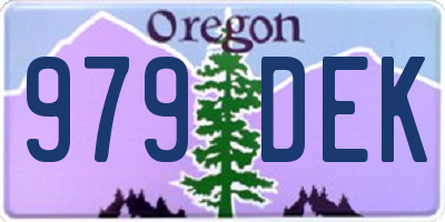 OR license plate 979DEK