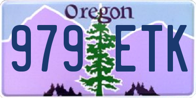 OR license plate 979ETK