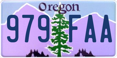 OR license plate 979FAA