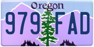 OR license plate 979FAD