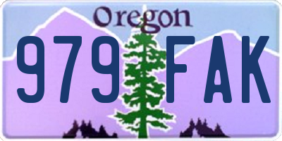 OR license plate 979FAK