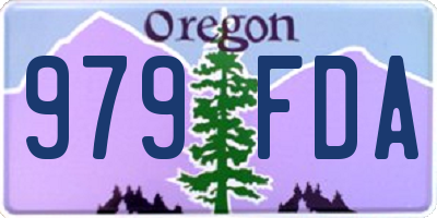 OR license plate 979FDA