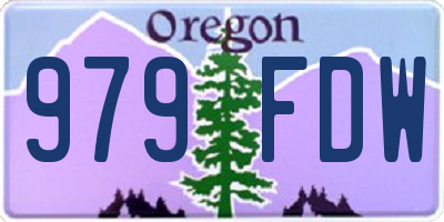 OR license plate 979FDW