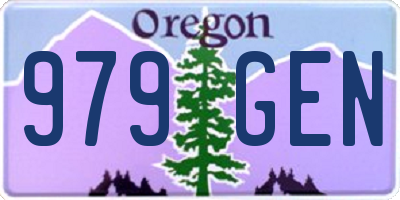 OR license plate 979GEN