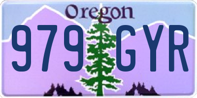 OR license plate 979GYR
