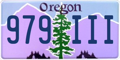 OR license plate 979III