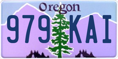 OR license plate 979KAI