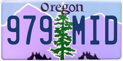 OR license plate 979MID