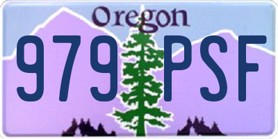 OR license plate 979PSF