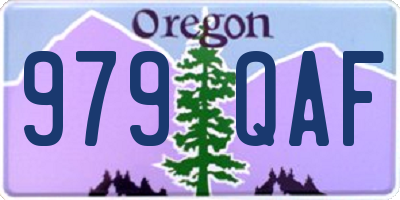 OR license plate 979QAF