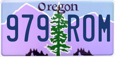 OR license plate 979ROM