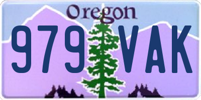 OR license plate 979VAK