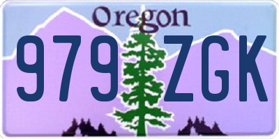 OR license plate 979ZGK