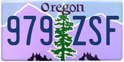 OR license plate 979ZSF
