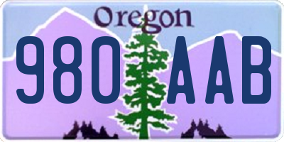 OR license plate 980AAB