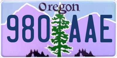 OR license plate 980AAE