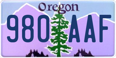 OR license plate 980AAF