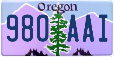 OR license plate 980AAI