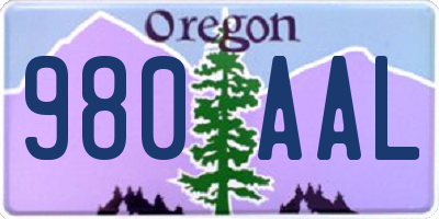 OR license plate 980AAL