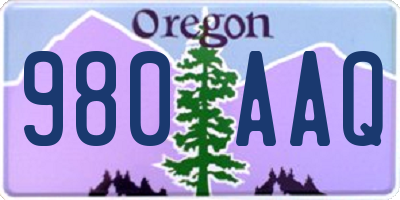 OR license plate 980AAQ