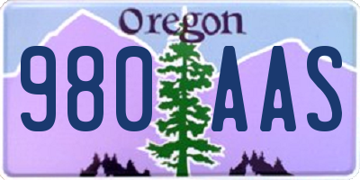 OR license plate 980AAS