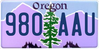 OR license plate 980AAU