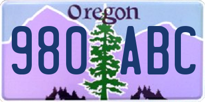 OR license plate 980ABC