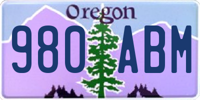 OR license plate 980ABM
