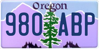 OR license plate 980ABP