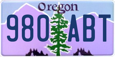 OR license plate 980ABT