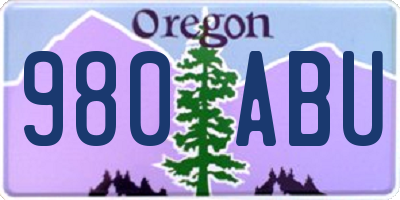 OR license plate 980ABU