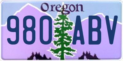 OR license plate 980ABV