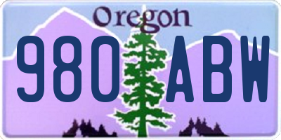OR license plate 980ABW