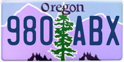 OR license plate 980ABX