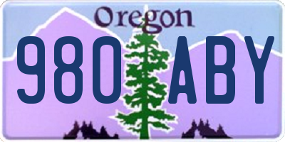 OR license plate 980ABY