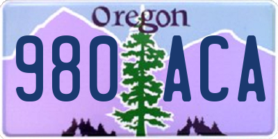 OR license plate 980ACA