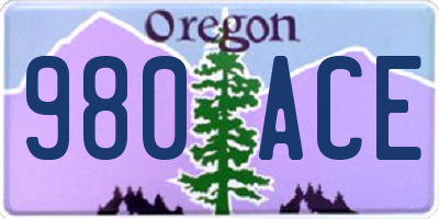 OR license plate 980ACE