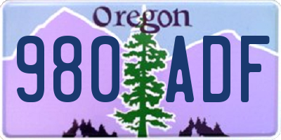 OR license plate 980ADF