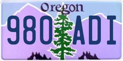 OR license plate 980ADI